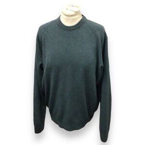 Geoffrey Beene Mens Crew Neck Single Color Argyle Sweater, Blue, size XL